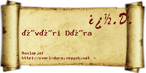 Óvári Dóra névjegykártya